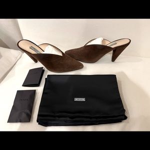 Prada Women’s Brown Suede Slides
